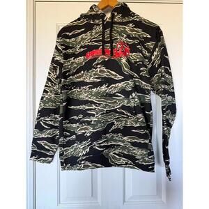 Independent Trading Co IND4000 Tiger Camo Hoodie Men’s Small Printed Logo NWOT